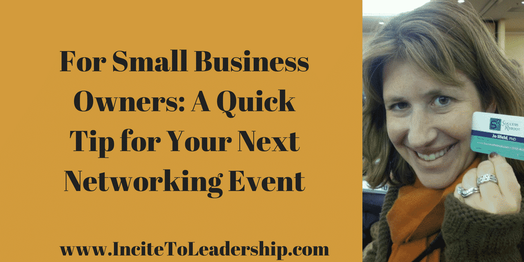 for small business owners - networking tips