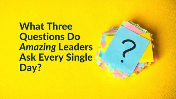For this article by Jo Ilfeld, Executive Leadership Coach on questions amazing leaders ask every day, the image shows a yellow background with a pile of Post-Its with a question mark on the top one.
