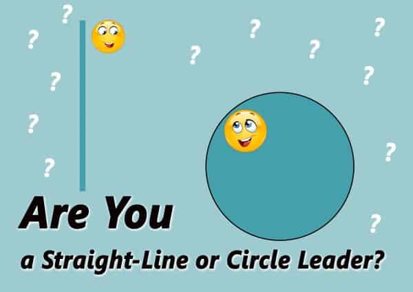 For this article by Jo Ilfeld, Executive Leadership Coach on hard-driving leaders, the image shows two cute cartoon faces, one on top of a straight line, one inside a circle.