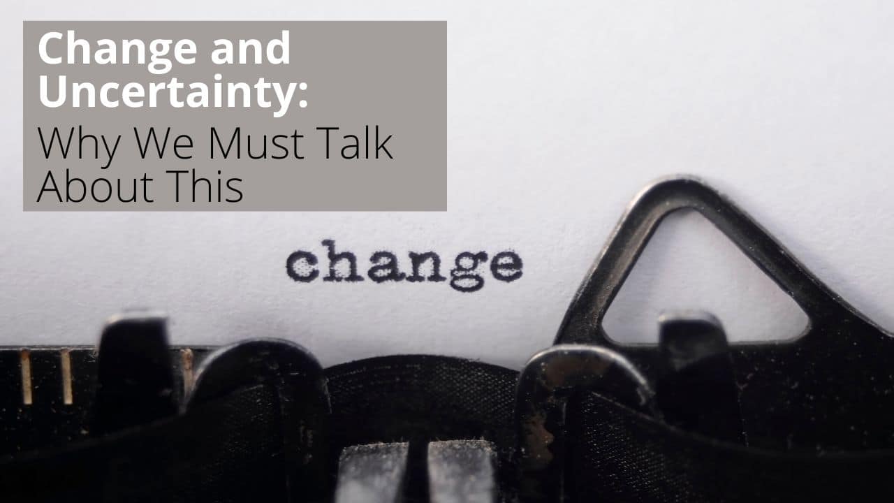 For this article by Jo Ilfeld, Executive Leadership Coach on uncertainty the image of an old typewriter with the word change written on the paper.