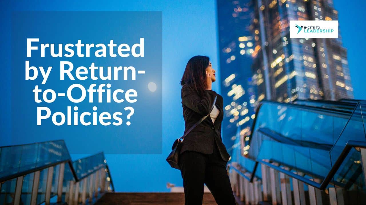 For this article by Jo Ilfeld, Executive Leadership Coach on return-to-work policies the image shows a woman looking up wistfully at an office building.