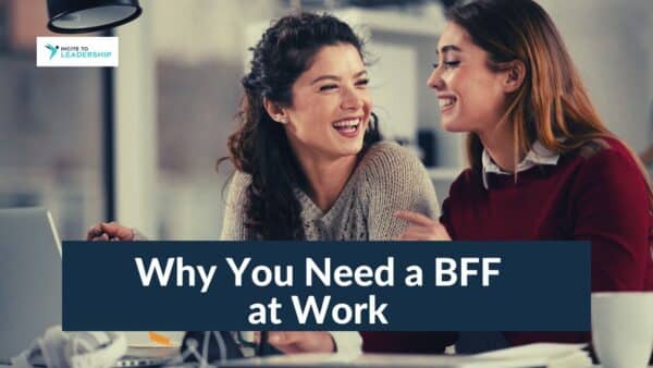 For this article by Jo Ilfeld, Executive Leadership Coach on workplace friendships the image shows two women at work smiling and chatting.