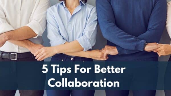 For this article by Jo Ilfeld, Executive Leadership Coach on collaboration the image shows a group of business people holding hands in line.