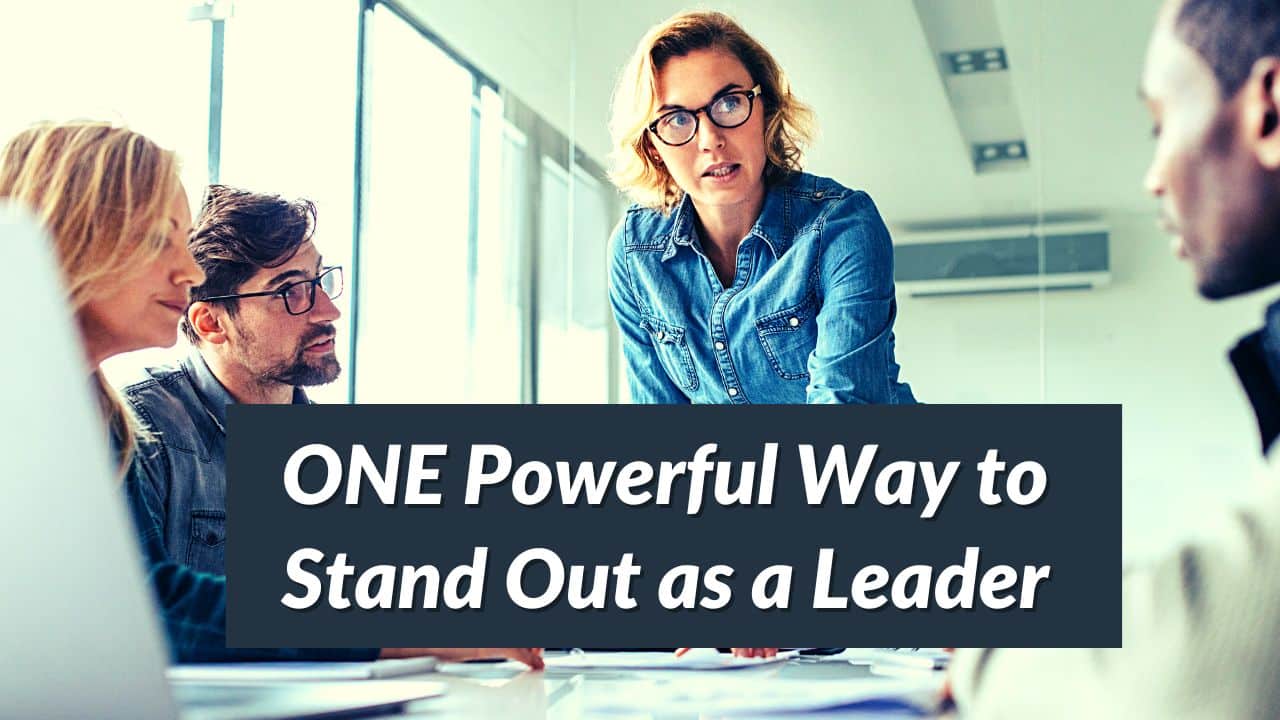 For this article by Jo Ilfeld, Executive Leadership Coach on time span in leadership strategy the image shows a female executive standing talking to a team