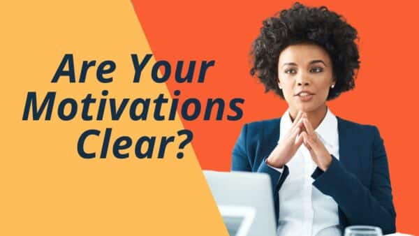 For this article by Jo Ilfeld, CEO of Incite to Leadership on overcomplicating things clear motivations the images shows a woman with crossed hands thinking.