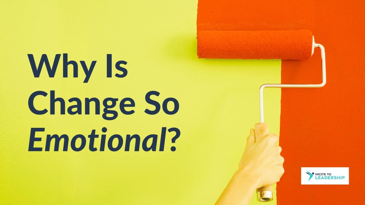 For this article by Jo Ilfeld, Executive Leadership Coach on on why change is emotional the image a yellow painted wall being painted over with an orange roller.