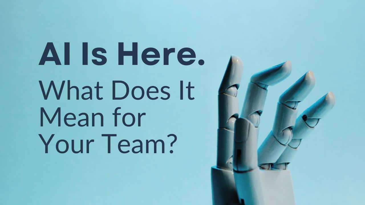 december 2024 For this article by Jo Ilfeld, CEO of Incite to Leadership on what AI means for your team the image shows a robot hand.