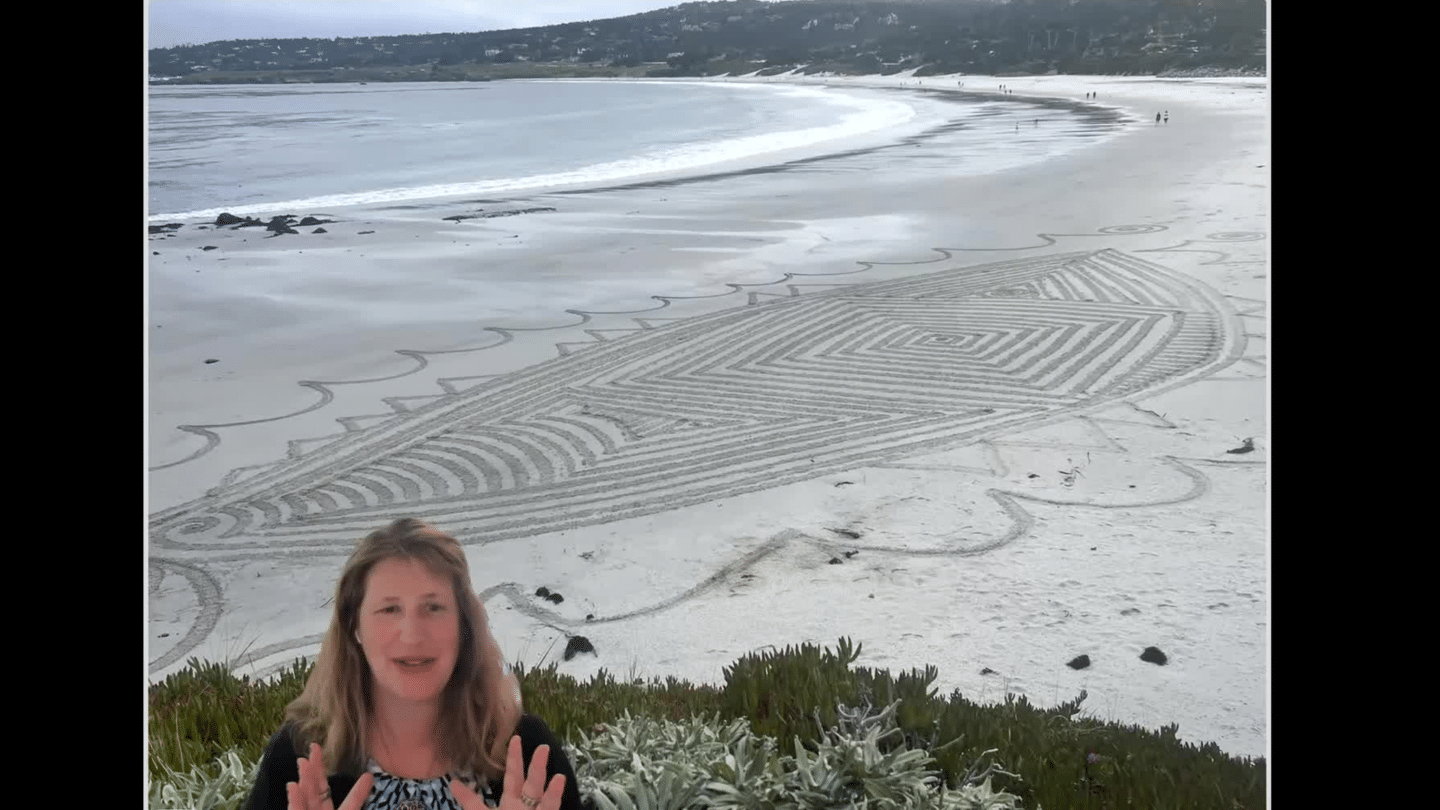 magical design drawn in the sand