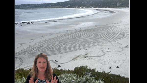 magical design drawn in the sand